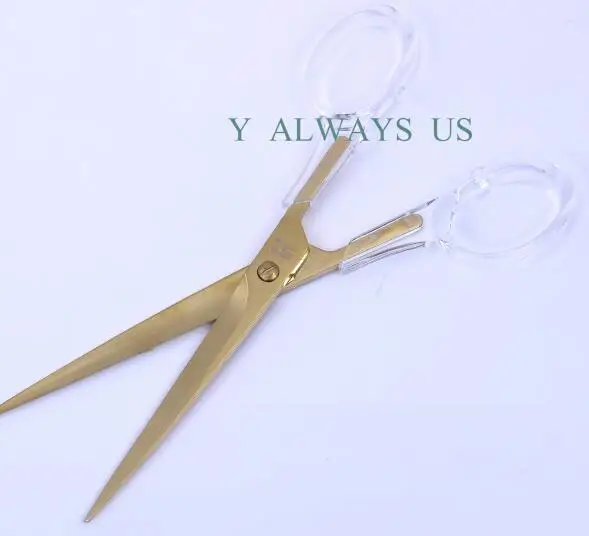 yellow Gold scissors Высококачественные акриловые золотые Дырокол офисные канцелярские принадлежности - Цвет: yellow Gold scissors