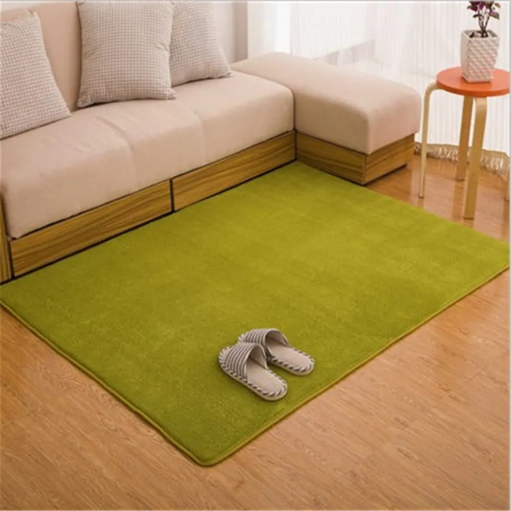 grass green Однотонный коврик для ванной из пены с эффектом памяти, противоскользящий коралловый бархат, коврики для гостиной, коврик для входа, коралловый флис, ковры на заказ - Цвет: grass green