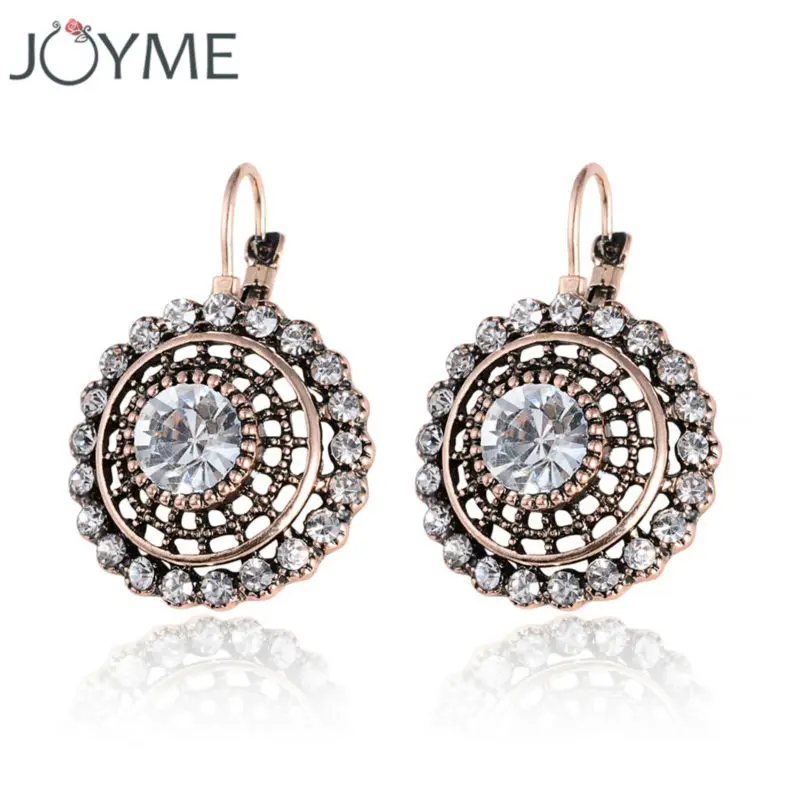 Женские винтажные Серьги Joyme круглые серьги с кристаллами и стразами для