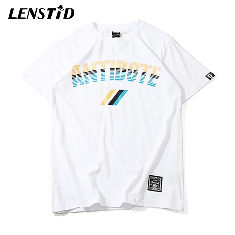 LENSTID 2019 хип хоп Футболка Лето Уличная футболки противоядие с изображением