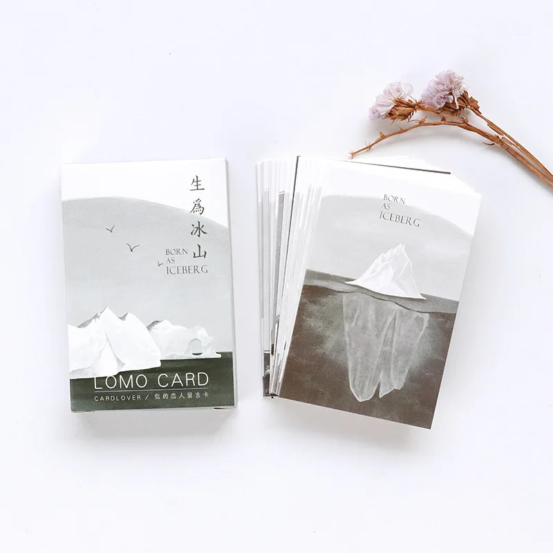 

28 sheets/Set Creative Iceberg series Mini Lomo Postcard /Greeting Card/Birthday Letter Envelope Gift Card Message Card