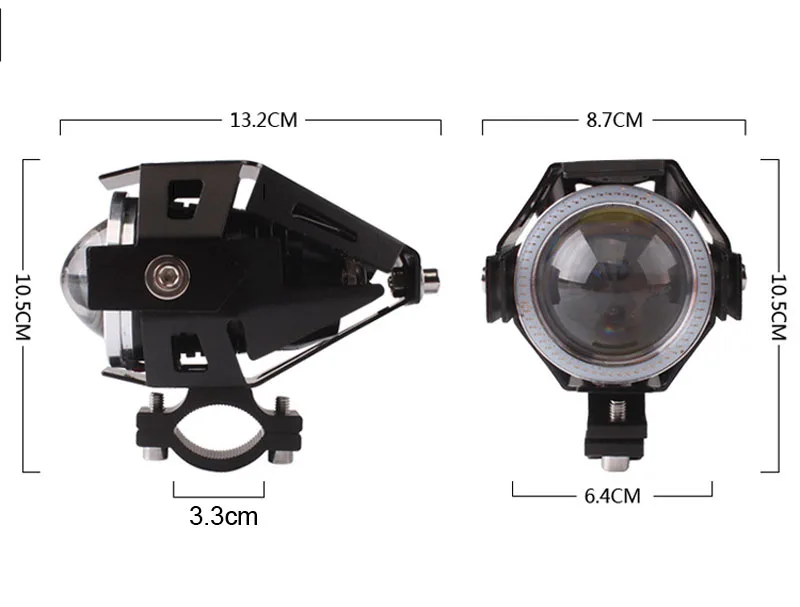 125W Motorcycle LED Headlight with Angel Eyes Motorbike 3000LMW Driving Headlamp Moto Spot Head Light DRL External 12V |