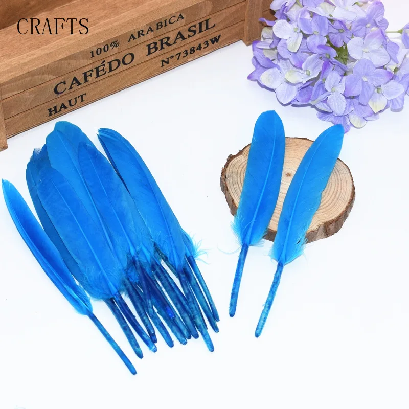 blue Новые 20 красивых утиных перьев 10-16 см/4-6 дюймов DIY ювелирные украшения декоративные аксессуары - Цвет: blue