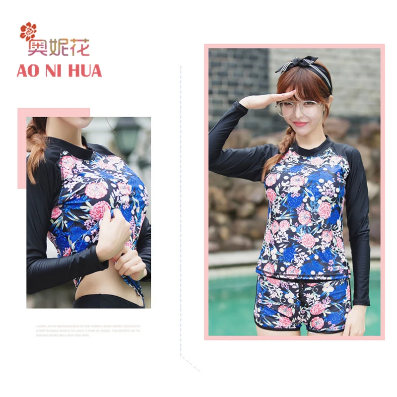 Aonihua Для женщин летние пляжные Купальники для малышек с цветочным принтом тонкий