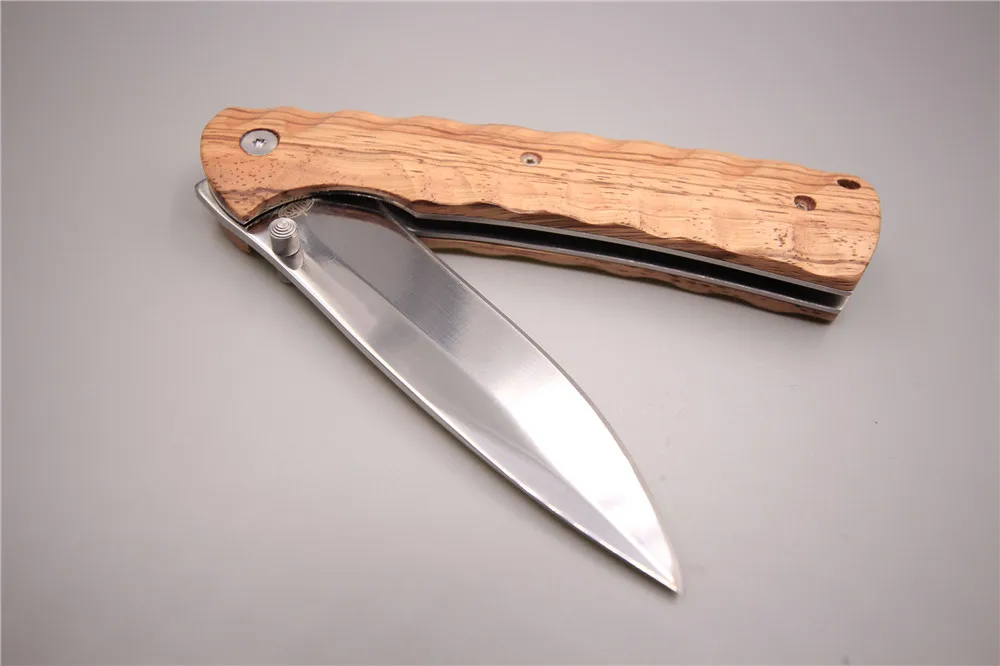Лучший карманный складной маленький нож с деревянной ручкой для кемпинга охоты