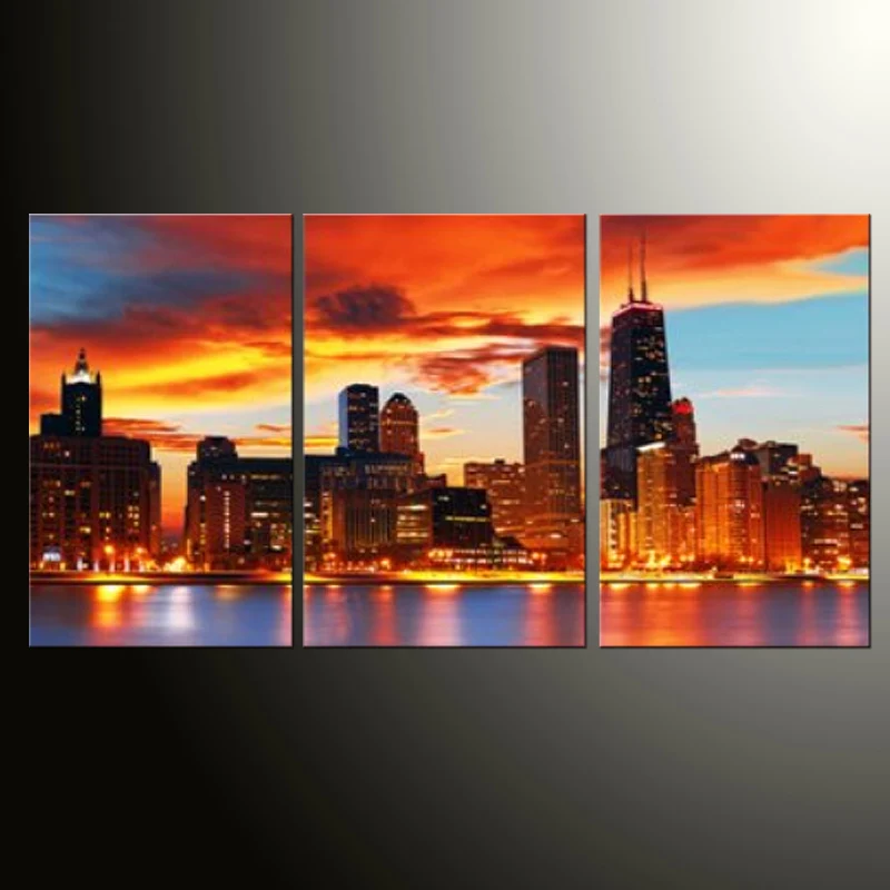 3 шт. Картина Настенная художественная комната Декор печать плакат городской