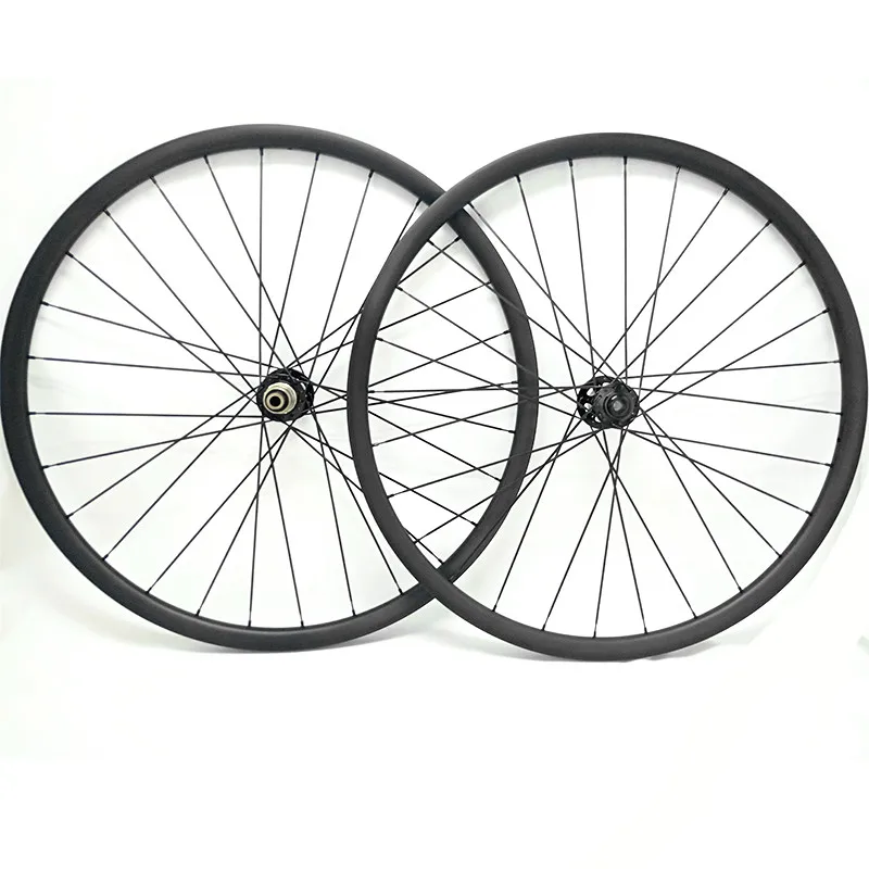 Billig 27,5 Zoll Carbon Fiber Räder Asymmetrische XC 33,5 X25mm Tubeless Fahrrad Disc Räder Novatec D791SB D792SB 100 X15 142x12 Mtb Laufradsatz