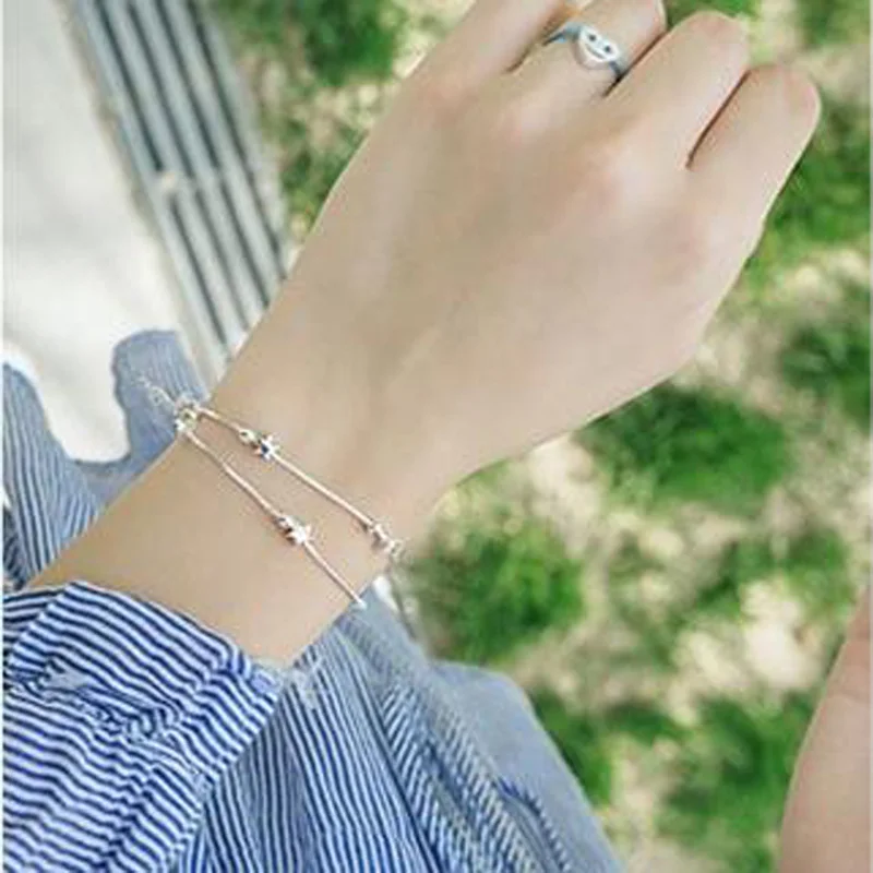 Kiteal классические пятиконечные квадратные круглые бусины серебро 925 браслеты для