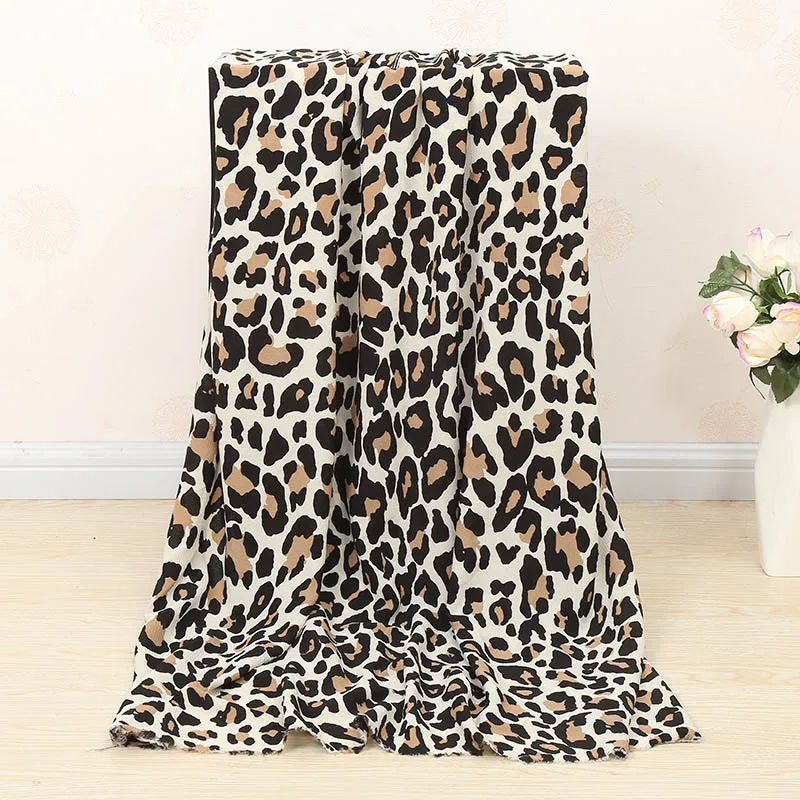 Ткань для модных рубашек с леопардовым принтом полиэфирная ткань взорвалась на