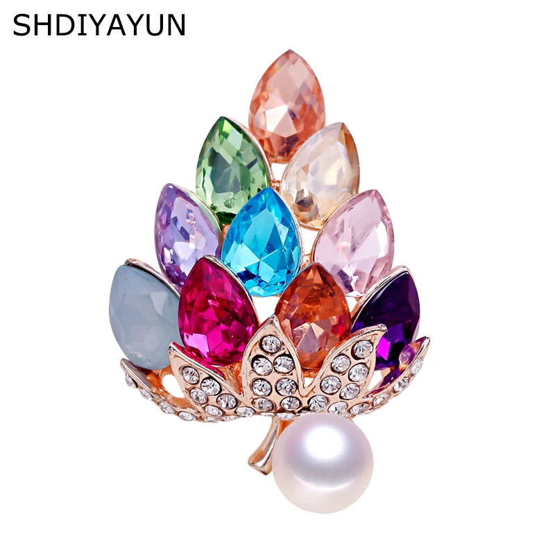 Женская жемчужная брошка SHDIYAYUN Цветная брошь виноград из натурального