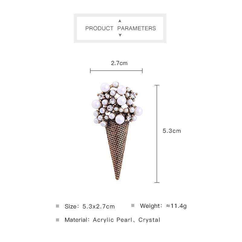 Симпатичные формы мороженого античного золотистого цвета акриловый модные