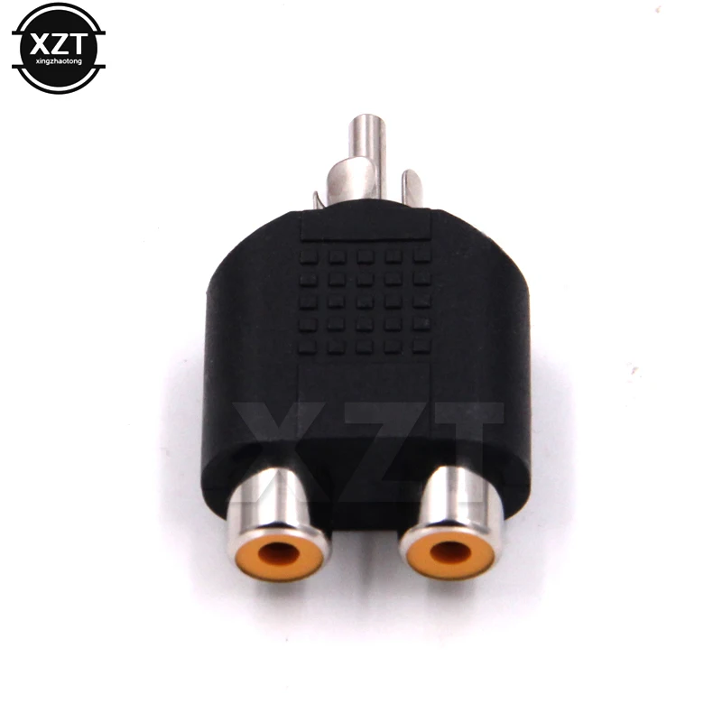 В AV аудио 1 RCA штекер к 2 разъема адаптера для камеры DVD VCD рекордер TV шт./лот высокая