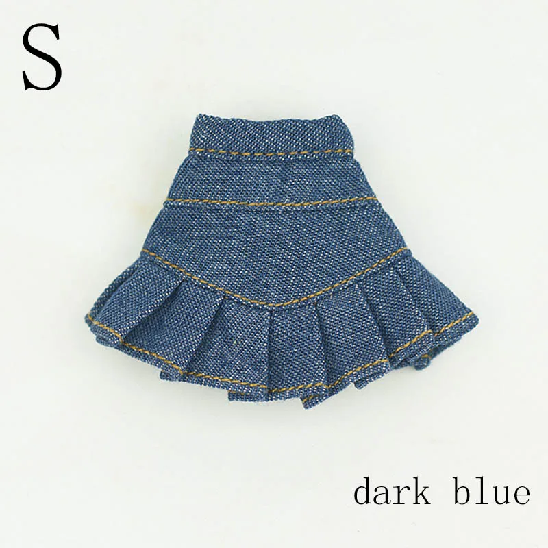 dark blue Повседневная одежда, одежда для Blythe Doll, футболка, топ, джинсовые шорты, синяя трапециевидная юбка для Blyth кукла licca, одежда 1/6, аксессуары для кукол - Цвет: dark blue