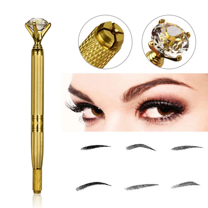 3D бровь Вышивание Татуировка ручка-держатель игл Microblading татуировка бровей и губ ручка с кристаллами алмаз Перманентная Татуировка аксессуары