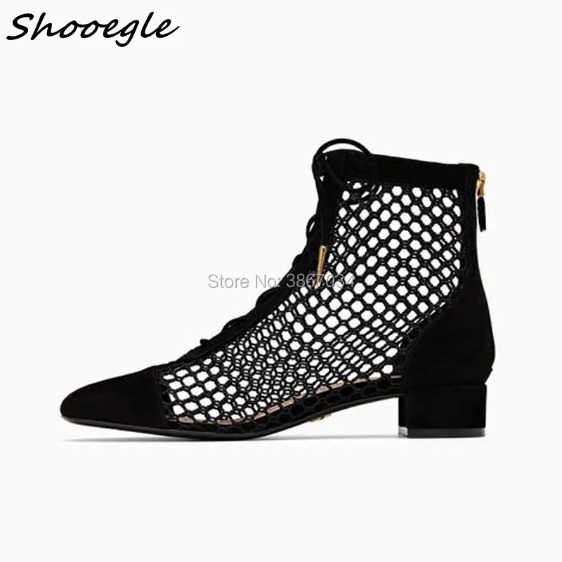 SHOOEGLE 2018 летние новые модельные стильные модные недельные Черные Сетчатые