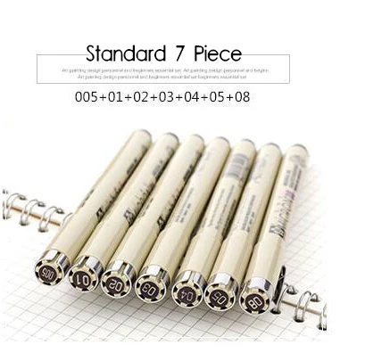 XSDK 7 SAKURA Pigma Micron иглы водонепроницаемые тонкие линии Черный Эскиз маркер ручка для дизайна кисть манга рисунок манга товары для рукоделия - Цвет: XSDK 7