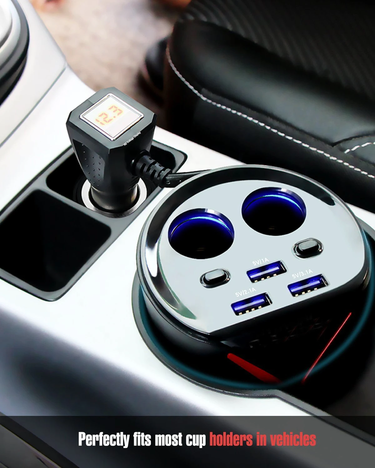 Автомобильное зарядное устройство, адаптер питания, 3 порта USB 3.1A, 2 гнезда, прикуриватель, контроль напряжения для iPhone, samsung, huawei, Xiaomi