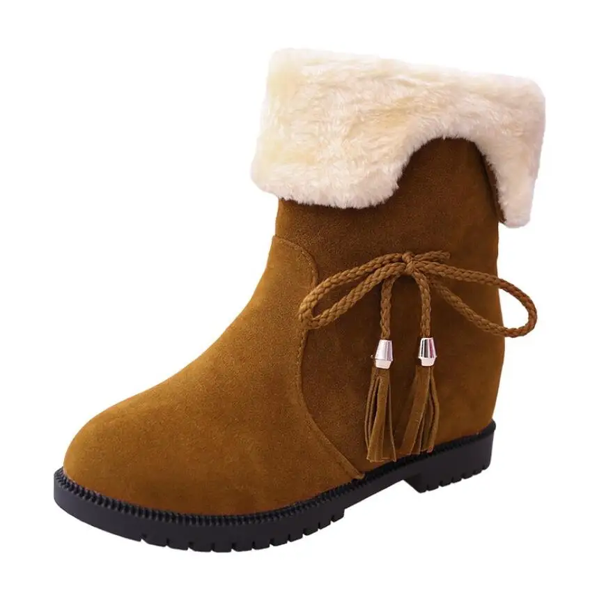 Botas mujer invierno/Брендовые женские сапоги, женская зимняя обувь, женские теплые зимние сапоги на меху, модные сапоги на плоской подошве, черные, коричневые сапоги
