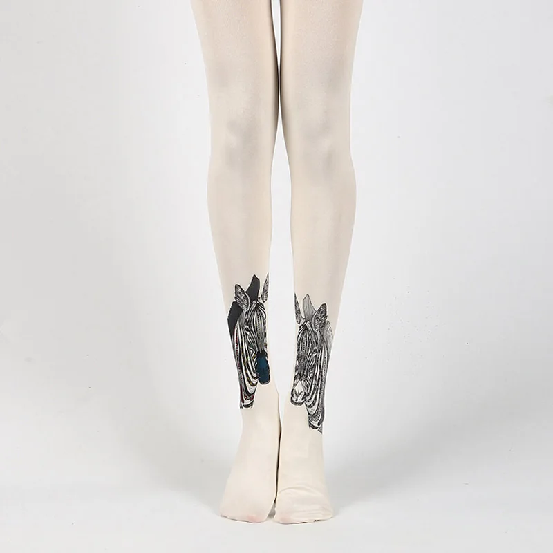 Женские колготки с принтом зебры|Колготки| |