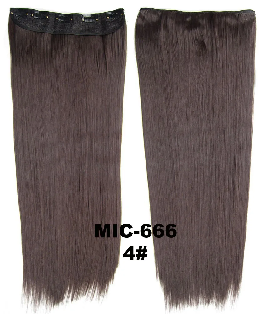 MIC666 Color 4 10 шт./лот Прямой зажим на синтетических волосах ломтик волос 5 клипов термостойкие Наращивание волос 24 дюйма, 100 г MIC-666 - Цвет: MIC666 Color 4