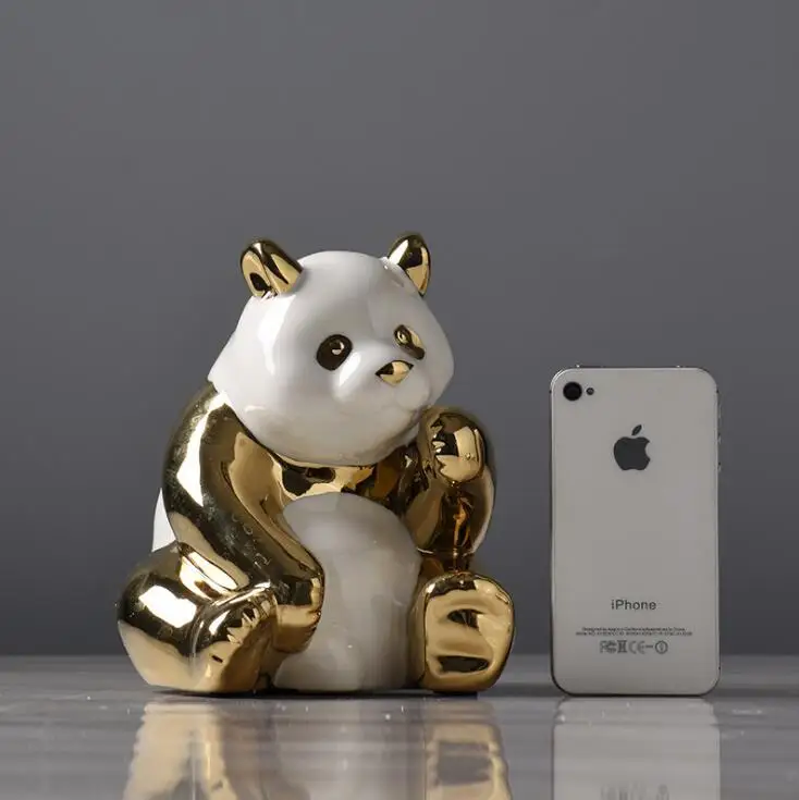 Золотая панда украшения на удачу украшение для гостиной винного шкафа детский