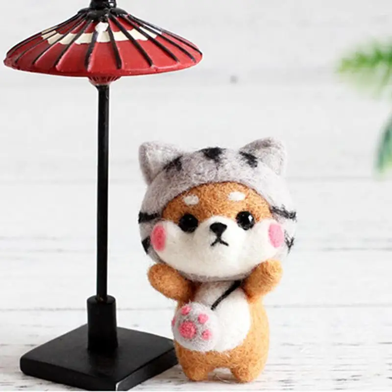 Набор шерстяных подвесок с мультяшными животными набор для рукоделия шерстяной