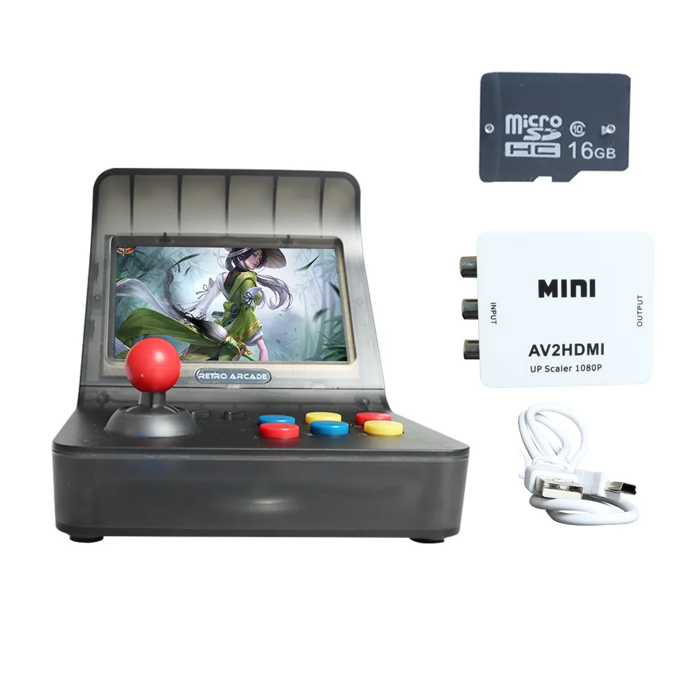Black HD 8G Card Портативная ретро мини портативная игровая консоль 4,3 дюймов 64 бит 3000 видеоигры Классическая семейная игровая консоль подарок ретро аркадная - Цвет: Black HD 8G Card