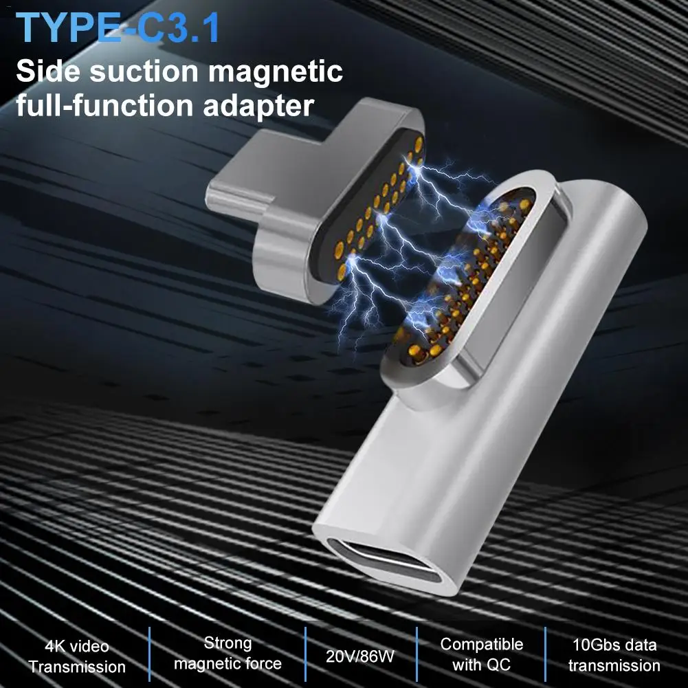 Магнитный адаптер USB C 20 контактный с магнитом на 3 1 преобразователя поддержкой 86