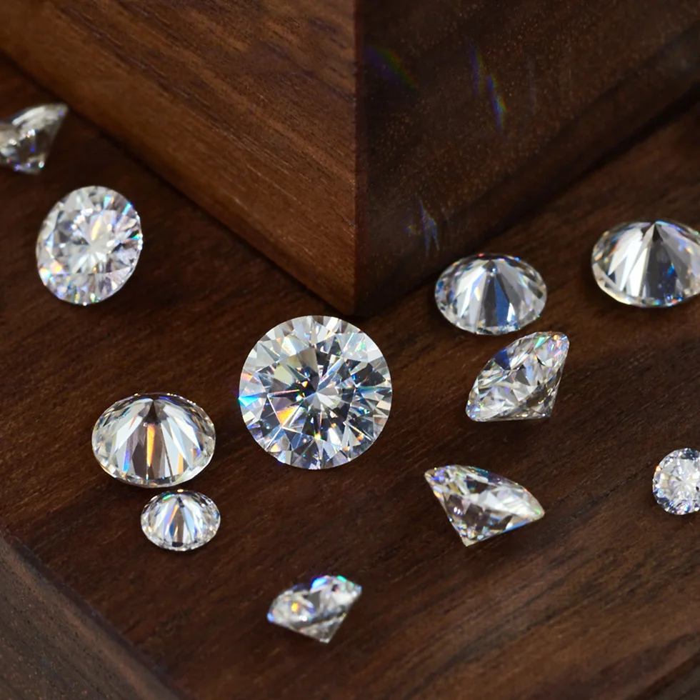Круглая блестящая огранка 0.6ct карат 5 мм EF похожая на charles colvard Moissanite свободный