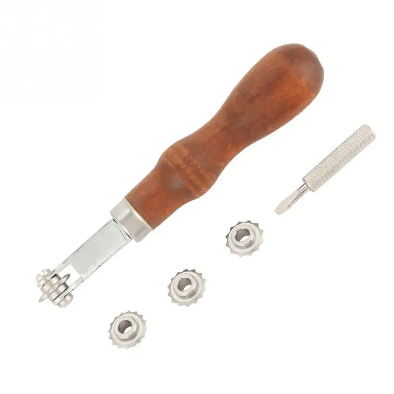 Практичная кожаная распорка ремесло из нержавеющей стали Serrate Трассировка