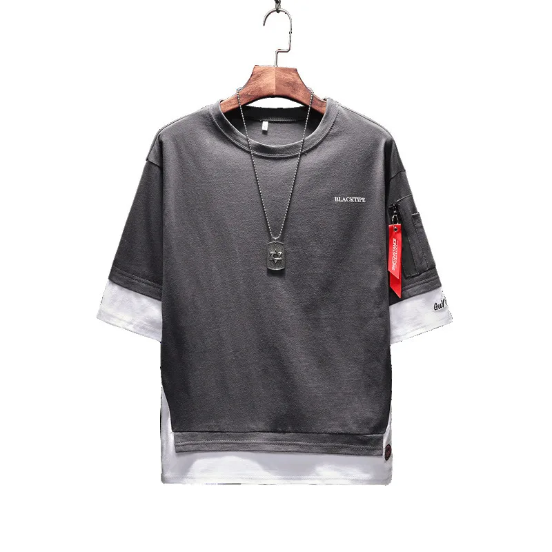 Мужская футболка с коротким рукавом и круглым вырезом облегающая Повседневная