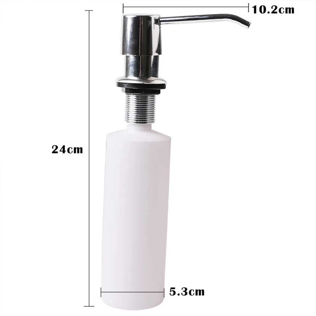 

White Liquid Soap Dispenser Lotion Pump Cover Built in Kitchen Sink Countertop Utensils Kitchen Accessories 300ml