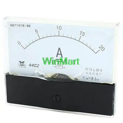 Инструмент измерения Аналоговый Панель Амперметр Gauge DC 0 20А Диапазон