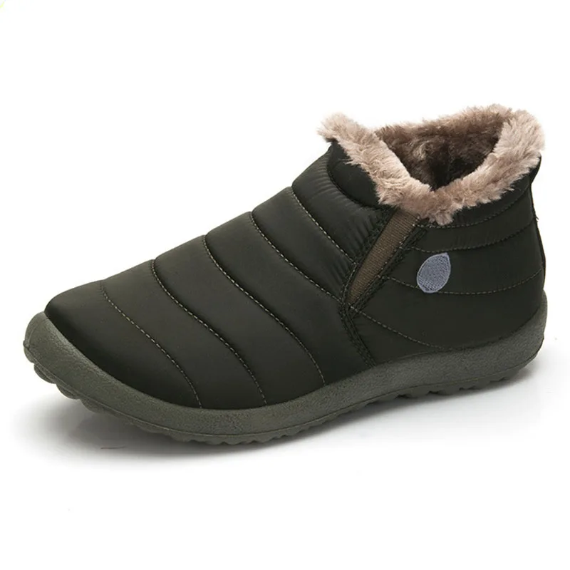 Мужские ботинки зимние однотонные ботильоны с хлопковой подкладкой