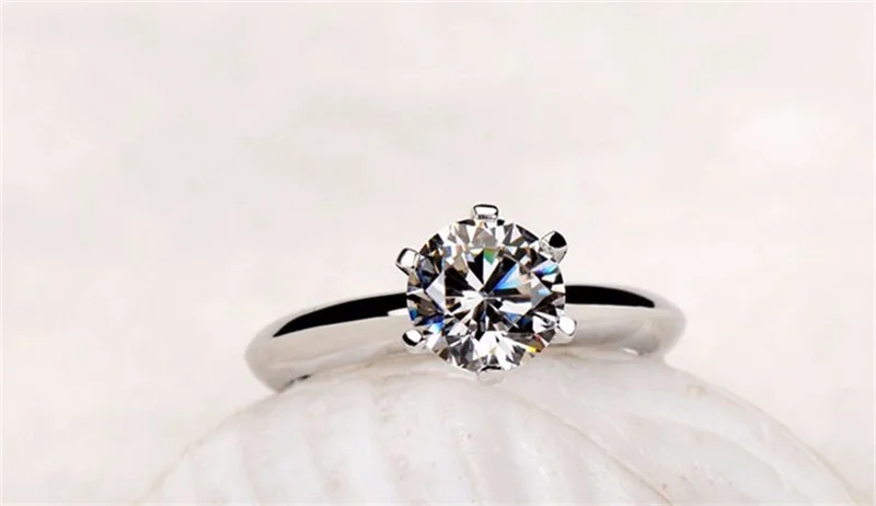 95%-ная скидка! С сертификатом оригинальное 925 Серебряное кольцо 1.5ct Пасьянс кубический цирконий хорошее ювелирное изделие Свадебные Кольца для женщин J121