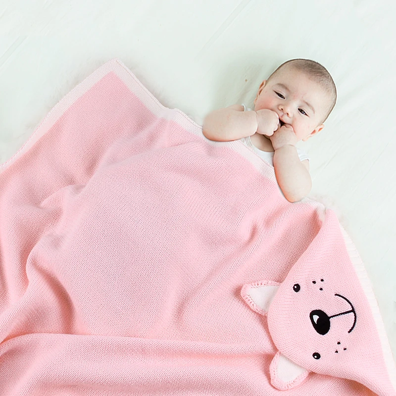 Конверты для новорожденных вязаные спальные мешки с рисунком медведя из