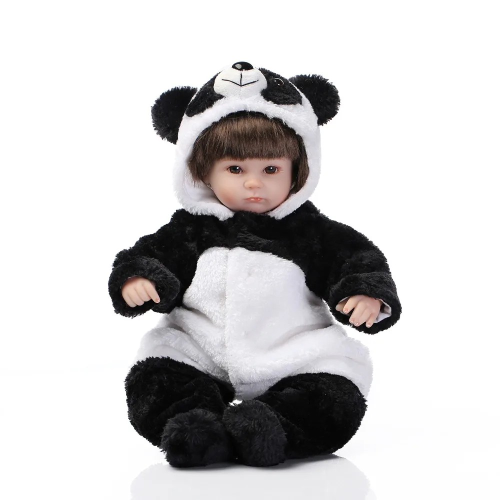 Npkколлекция 17 дюймов Реалистичная кукла boneca reborn panda, Кукла reborn baby, мягкая силиконовая виниловая кукла с реальным прикосновением, милая кукла для новорожденного