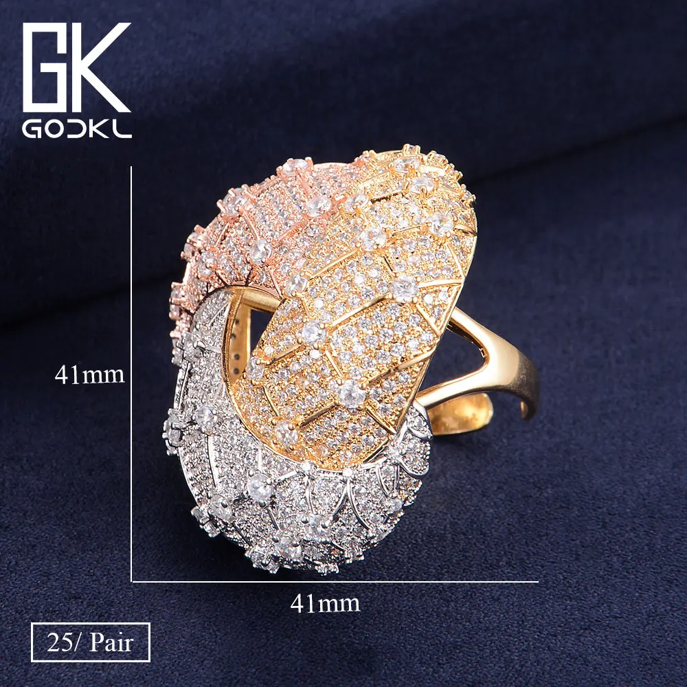 Godki роскошный трехцветный кубический Ziron помолвка Дубай нигерийский Свадебный