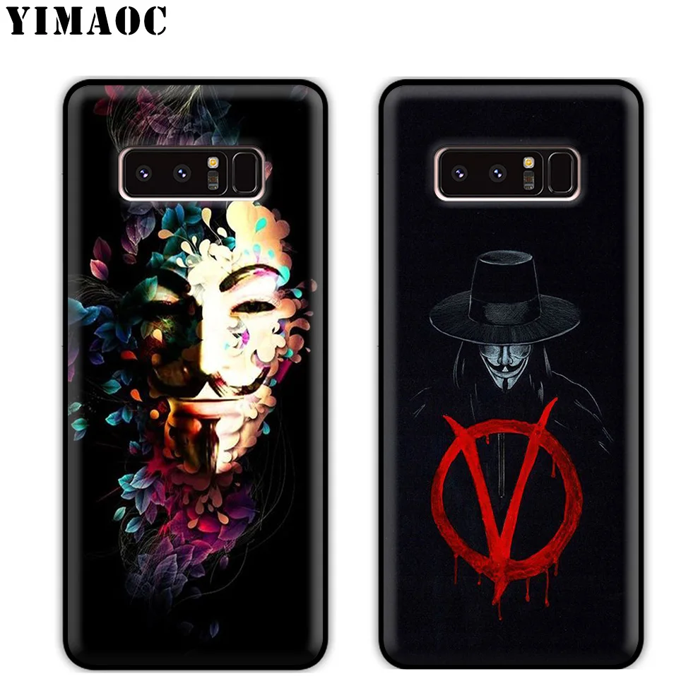 YIMAOC V for Vendetta Skull Soft Silicone Case Samsung Galaxy S10 S10e S9 S8 Plus S7 S6 Edge J6 Cover |
