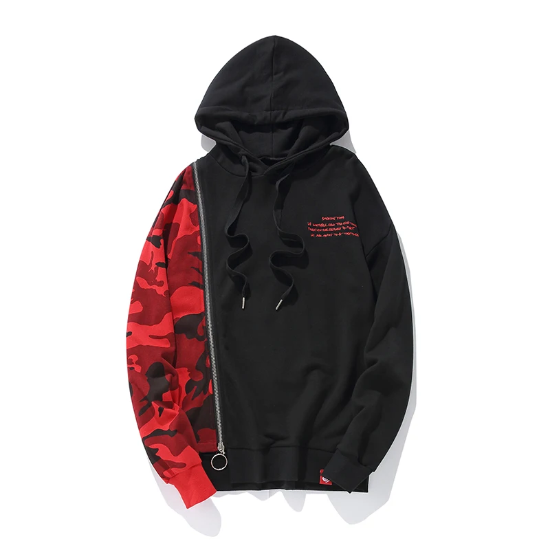 Одежда высшего качества камуфляж лоскутное молнии Для мужчин женщин Толстовки