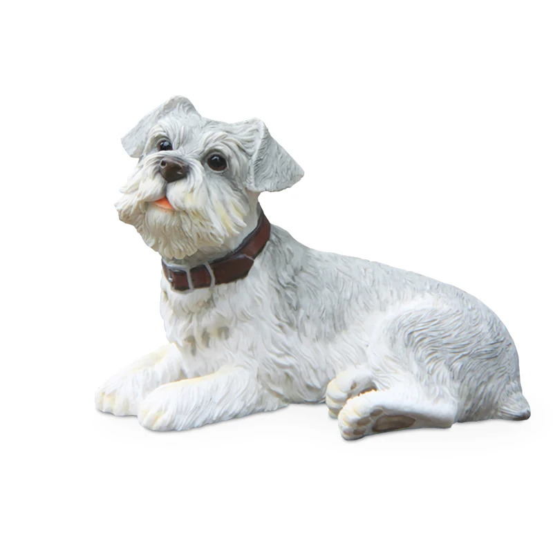 Модные фигурки миниатюрные Schnauzer для собак модель с имитацией животных украшение