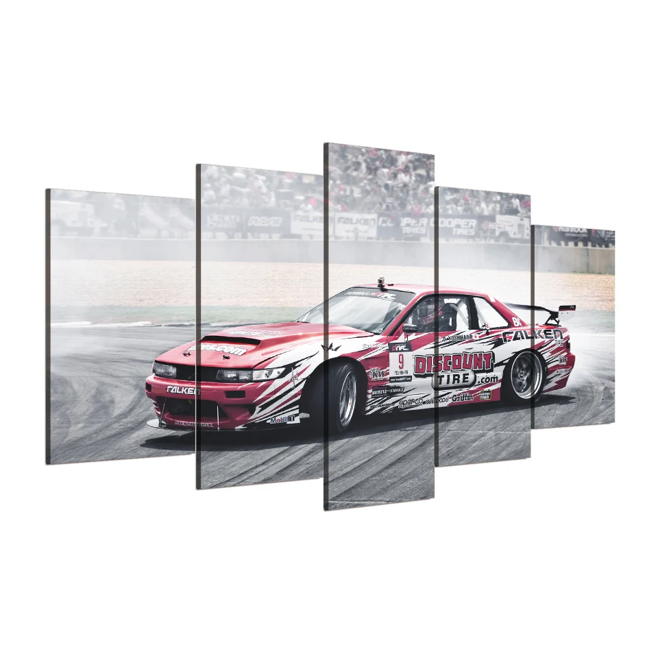 5 Piece HD Printed Canvas Art NISSAN 240SX Painting Wall Pictures for Living Room Frame Posters Free shipping XA1210 | Дом и сад
