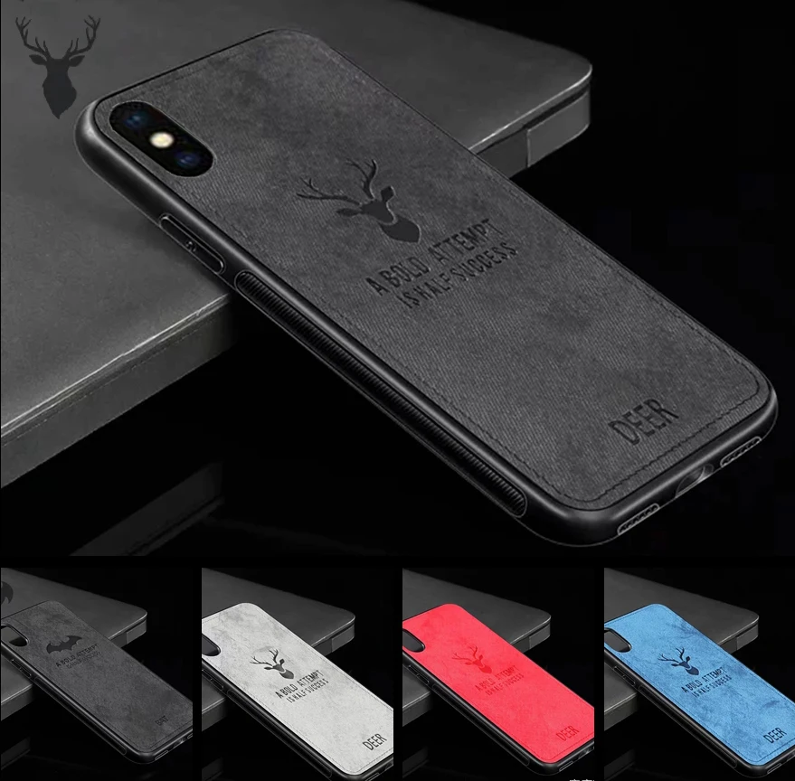 

Sweatproof Fabric Cotton Clot Soft TPU 3D Deer Print Pattern Phone Case Cover for Iphone 13 12 11 Pro 6 6s 7 8 Plus XS MAX XR X