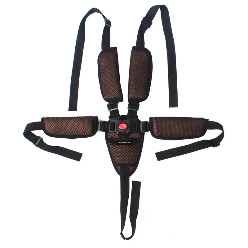Stroller belt Brown Пятиточечный ремень безопасности аксессуары для коляски универсальное сиденье и ремень для стула промежность и плечо протектор yoyo yoya Plus Babyyoya - Цвет: Stroller belt Brown