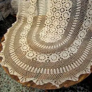 Ручной крючком скатерть размер: 51x71 cm бежевый|handmade crochet tablecloth|crochet tableclothtablecloth |