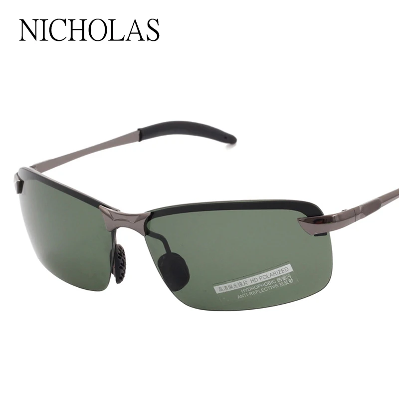 Мужские поляризационные солнцезащитные очки Брендовые в металлической оправе