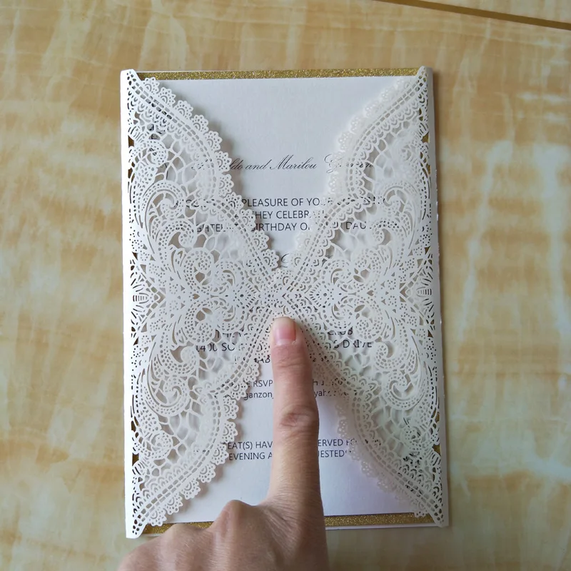50 шт. персонализированная печать слоновой кости свадебные приглашения карты