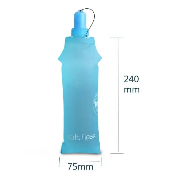 Sky blue 250ML LumiParty Мягкая силиконовая складная сумка для бутылки воды портативные спортивные принадлежности для активного отдыха походная мягкая колба для кемпинга верблюжья сумка для воды - Цвет: Sky blue 250ML