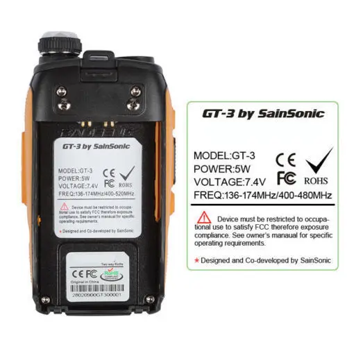 Baofeng GT-3 Mark II VHF/UHF 136-174/400-520MHz двухдиапазонный FM двухсторонний радиоприемник Walkie Talkie