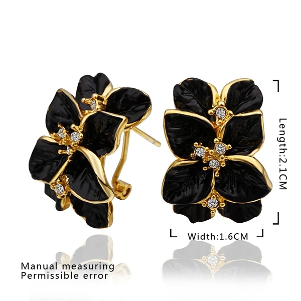 # ZKZ-143 18K Real Gold Plated Austria Crystal earring Pendant Earrings Czech rhinestone fashion stud earrings | Украшения и